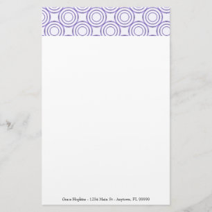 Purple Circle Pattern Personalise Stationery