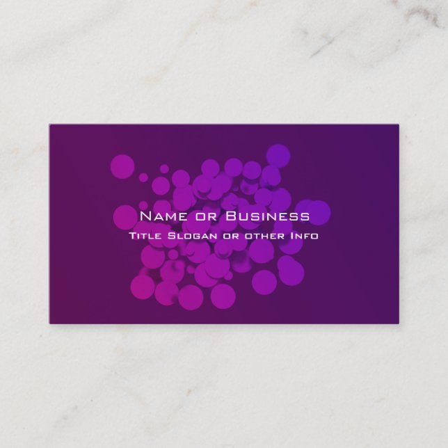 Purple Circles Abstract Background Business Card (Front)