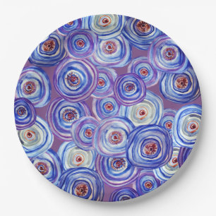 Purple Circles Custom Paper Plates ,Purple party