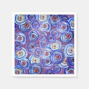 Purple Circles Pattern Paper Napkins