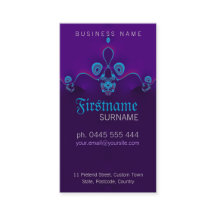 Purple Circly Waves Business Card