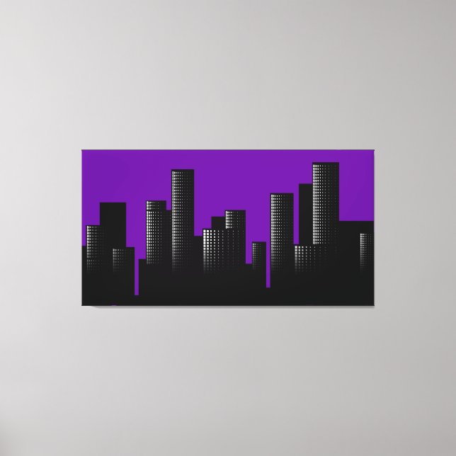 purple cityscape canvas print (Front)