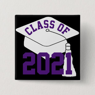 Purple Class of 2024 Grad Cap 15 Cm Square Badge