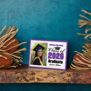 Purple Class of 2026 Graduation Photo Plaque