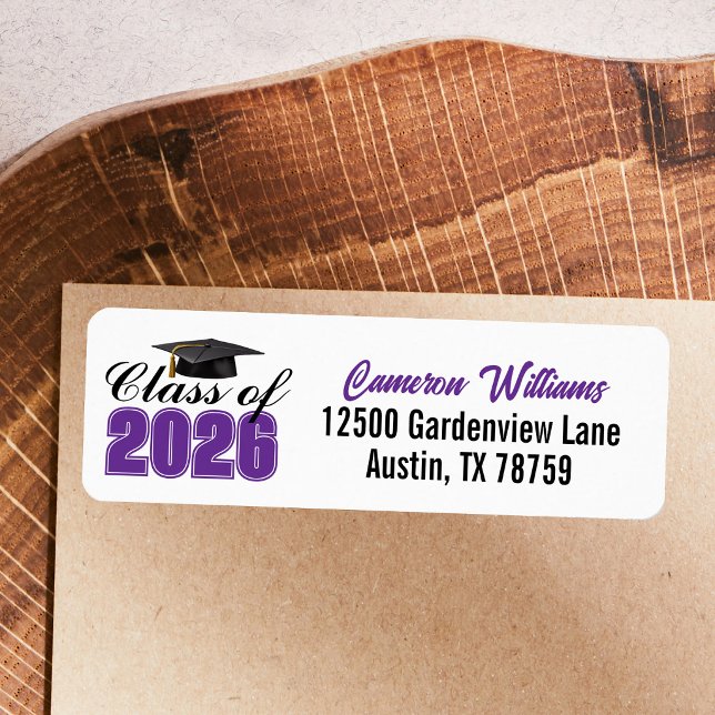 Purple Class of 2026 Graduation Return Address (Creator Uploaded)