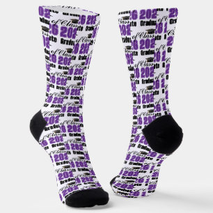 Purple Class of 2026 Graduation Socks