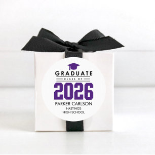 Purple Class of 2026 Graduation Sticker
