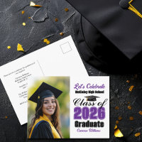 Purple Class of 2026 Photo Graduation Party