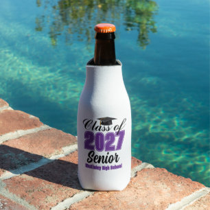 Purple Class of 2027 Senior Custom High School Bottle Cooler