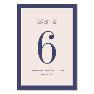 Purple Classic Elegance Wedding Table Number