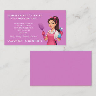 Purple Cleaning Service Business Card