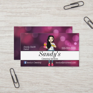 Purple Cleaning Services Business Card