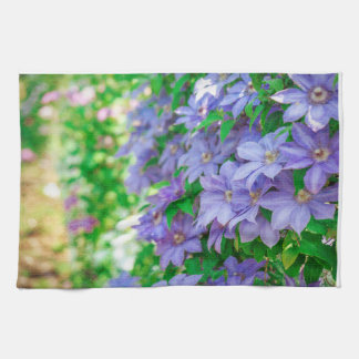 Purple Clematis flower ランチョンマット Tea Towel