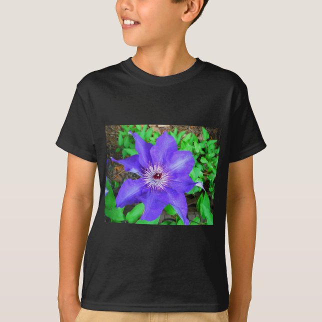 Purple Clematis Flower T-Shirt (Front)