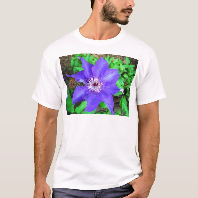 Purple Clematis Flower T-Shirt (Front)