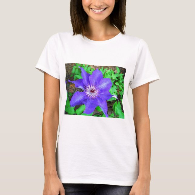 Purple Clematis Flower T-Shirt (Front)