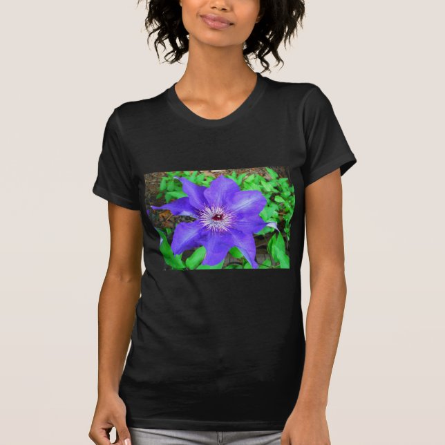 Purple Clematis Flower T-Shirt (Front)