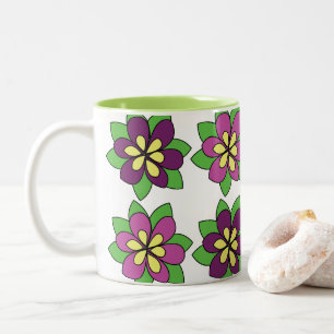 Purple Clematis Flower Two-Tone Coffee Mug