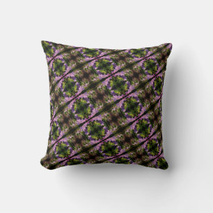 Purple Clematis Flowers Abstract Pattern  Cushion