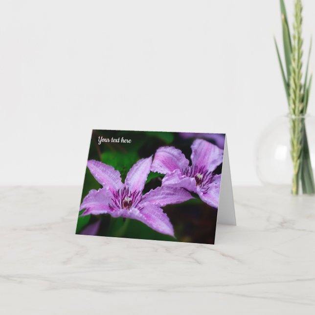 Purple Clematis Greeting card (Front)