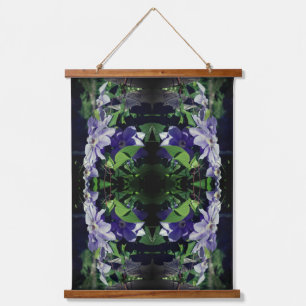 Purple Clematis On Fence In Sunlight Abstract Hanging Tapestry
