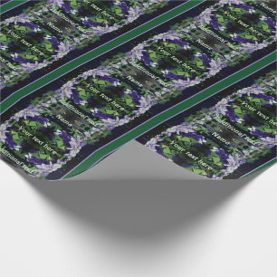 Purple Clematis On Fence In Sunlight Personalized Wrapping Paper