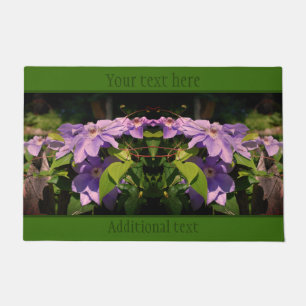 Purple Clematis On Fence Personalised Doormat