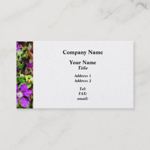 Purple Clematis on Trellis - Platinum Finish Business Card