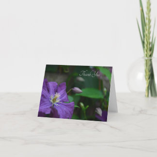 Purple Clematis Thank You Card