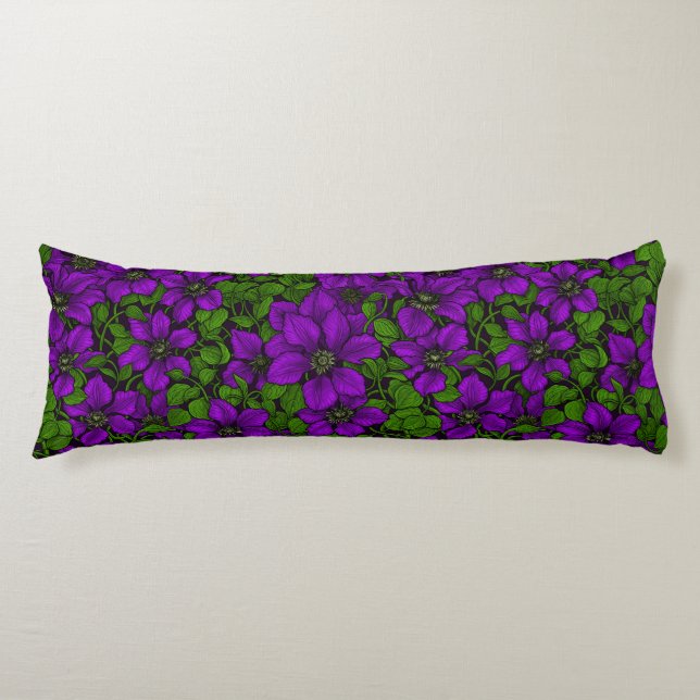 Purple Clematis vine Body Cushion (Front)
