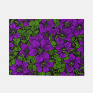 Purple Clematis vine Doormat