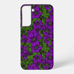 Purple Clematis vine Samsung Galaxy Case