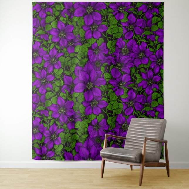 Purple Clematis vine Tapestry (In Situ)
