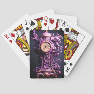 Purple Clock Playing Cards
