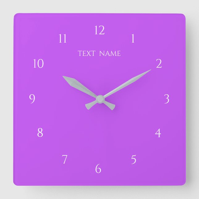 Purple Clock with Custom Text and Color (Front)