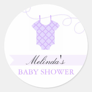 Purple clothesline Modern Baby Shower Sticker