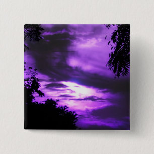 Purple Clouded Sky 15 Cm Square Badge