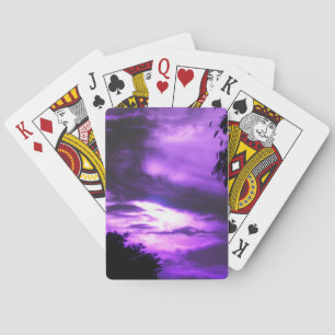 Purple Clouded Sky Playing Cards