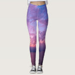 Purple Clouds California Coastal Sunset Photo Leggings<br><div class="desc">Be by the ocean wherever you go! Work out, run errands, or just hang out in these super stunning photography leggings of a brilliant pink, purple, and blue sunset over the Pacific Ocean. So unique, you’ll never have to worry about any copycats! Add a solid black top for the ultimate...</div>
