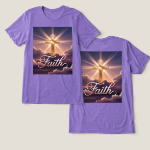 Purple Clouds Gold Cross Faith Tri-Blend Shirt