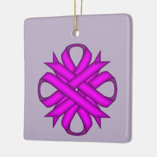 Purple Clover Ribbon by Kenneth Yoncich Ceramic Tree Decoration