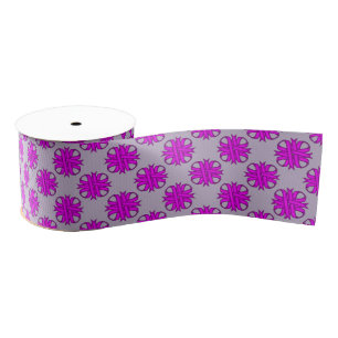 Purple Clover Ribbon by Kenneth Yoncich Grosgrain Ribbon