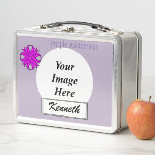 Purple Clover Ribbon by Kenneth Yoncich Metal Lunch Box