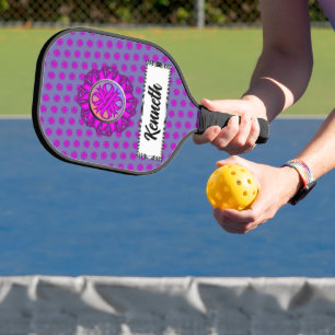 Purple Clover Ribbon by Kenneth Yoncich Pickleball Paddle