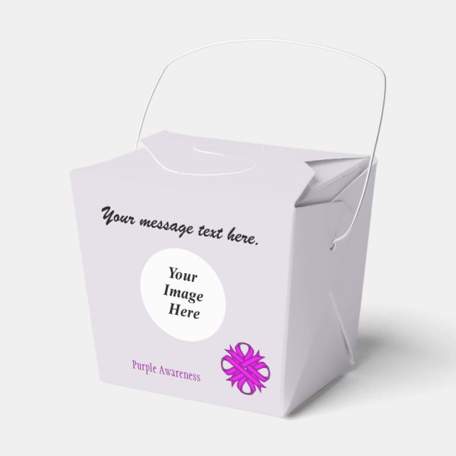 Purple Clover Ribbon Template by Kenneth Yoncich Favour Box (Front Side)