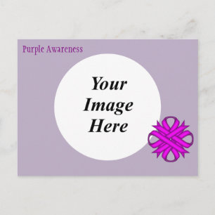 Purple Clover Ribbon Template by Kenneth Yoncich Postcard