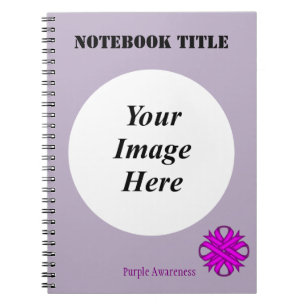 Purple Clover Ribbon Template by Kenneth Yoncich Spiral Notebook