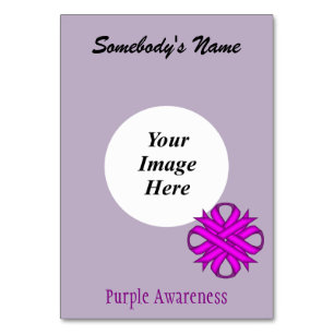 Purple Clover Ribbon Template by Kenneth Yoncich Table Number