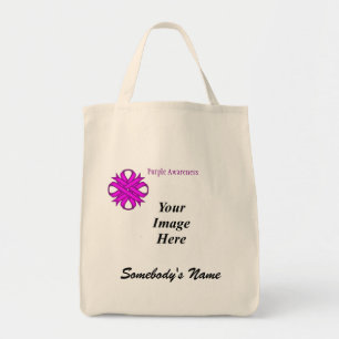 Purple Clover Ribbon Template by Kenneth Yoncich Tote Bag