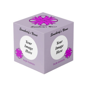 Purple Clover Ribbon Template Cube